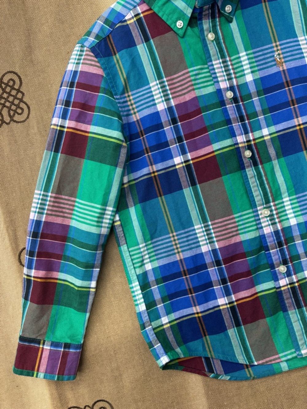 Polo by Ralph Lauren boys Plaid Cotton Oxford Shirt size 7 - Picture 2 of 12